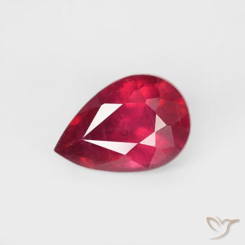 0.74ct Naturel Rouge moyen Rubis, En forme de poire, VS-SI