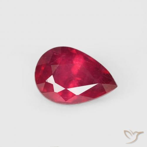 Rubis Rouge moyen naturelle En forme de poire, 0.74 ct, VS-SI