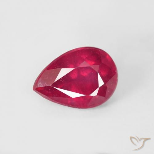 0.66ct Naturel Rouge moyen Rubis, En forme de poire, VS-SI