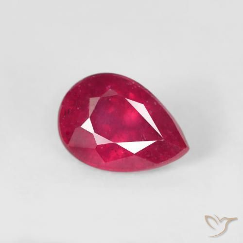 Rubis Rouge moyen naturelle En forme de poire, 0.66 ct, VS-SI