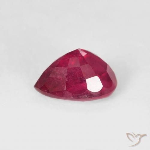 Rubis Rouge moyen naturelle En forme de poire, 0.66 ct, VS-SI