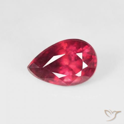 0.72ct Naturel Cramoisi profond Rubis, En forme de poire, VS-SI