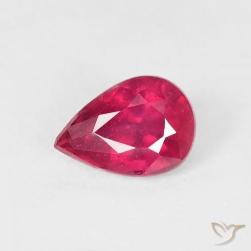 0.73ct Naturel Rouge léger Rubis, En forme de poire, VS-SI