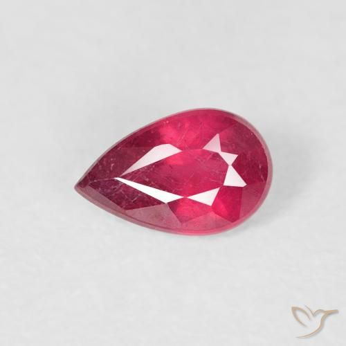 0.56ct Naturel Rose rougeâtre Rubis, En forme de poire, VS-SI