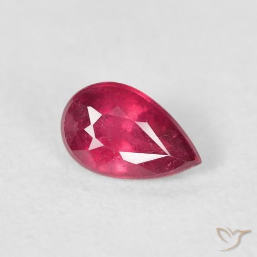 Rubis Rose rougeâtre naturelle En forme de poire, 0.56 ct, VS-SI