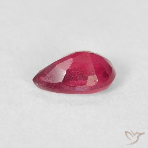 Rubis Rose rougeâtre naturelle En forme de poire, 0.56 ct, VS-SI