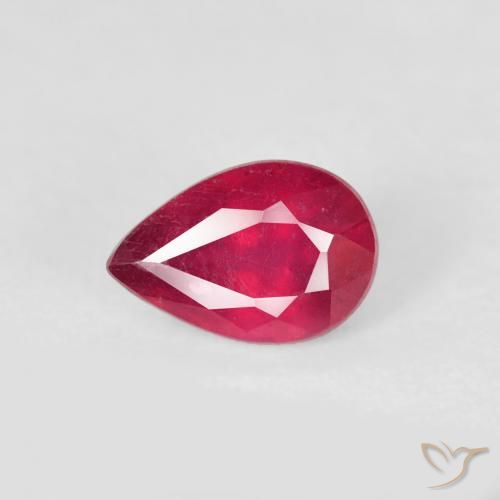 0.63ct Naturel Rouge confiture Rubis, En forme de poire, VS-SI