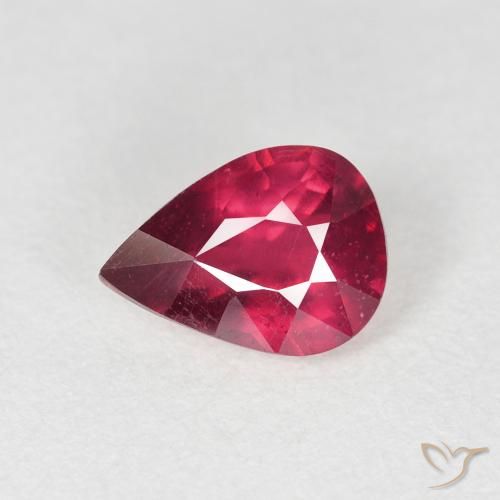 1.50ct Naturel Rouge moyen Rubis, En forme de poire, VS-SI
