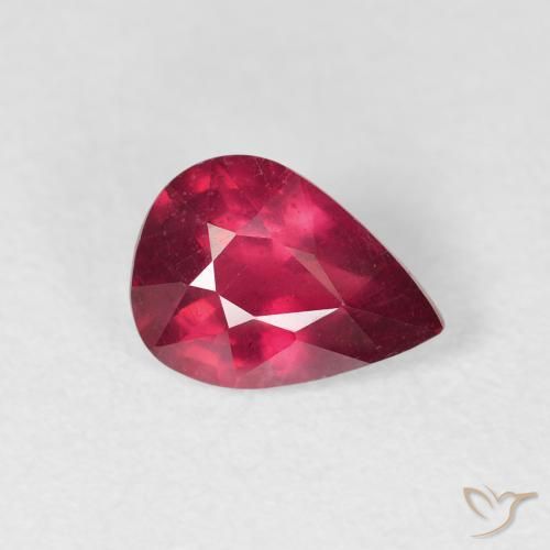 Rubis Rouge moyen naturelle En forme de poire, 1.50 ct, VS-SI