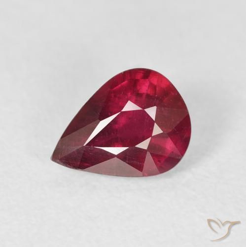 1.44ct Naturel Rouge foncé Rubis, En forme de poire, VS-SI