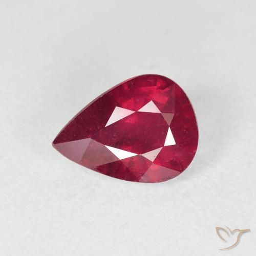 1.59ct Naturel Rouge foncé Rubis, En forme de poire, VS-SI