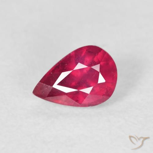 0.86ct Naturel Rose rougeâtre Rubis, En forme de poire, VS-SI