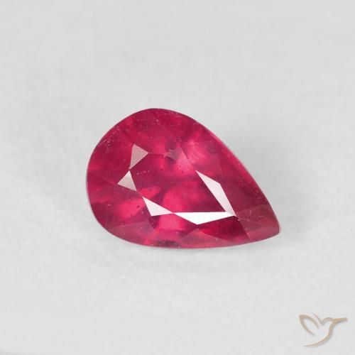 Rubis Rose rougeâtre naturelle En forme de poire, 0.86 ct, VS-SI