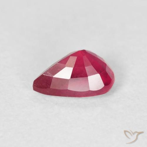Rubis Rose rougeâtre naturelle En forme de poire, 0.86 ct, VS-SI
