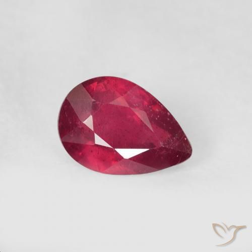 Rubis Rouge moyen naturelle En forme de poire, 1.17 ct, VS-SI