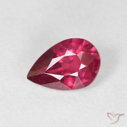 0.94ct Naturel Rouge sang Rubis, En forme de poire, VS-SI