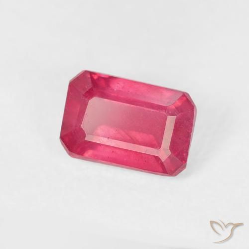 Rubis Rouge Rosâtre naturelle Octogone / coupe Émeraude, 0.98 ct, VS