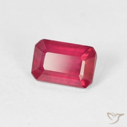 Rubis Rouge Rosâtre naturelle Octogone / coupe Émeraude, 0.90 ct, VS