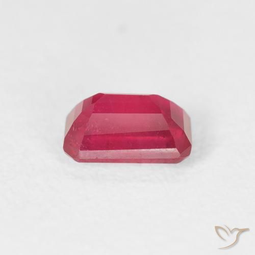 Rubis Rouge Rosâtre naturelle Octogone / coupe Émeraude, 0.90 ct, VS