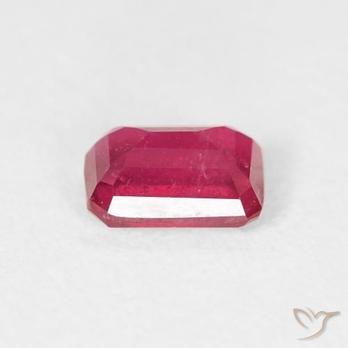 Rubis Rouge léger naturelle Octogone / coupe Émeraude, 0.84 ct, VS