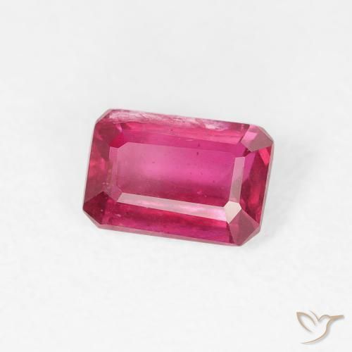 Rubis Rose rougeâtre naturelle Octogone / coupe Émeraude, 0.77 ct, VS