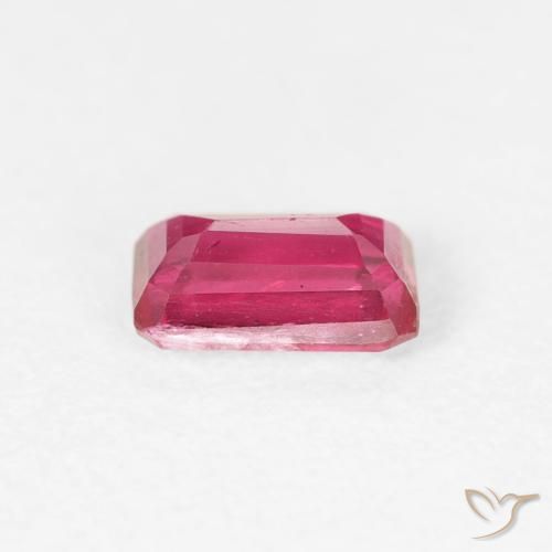 Rubis Rose rougeâtre naturelle Octogone / coupe Émeraude, 0.77 ct, VS