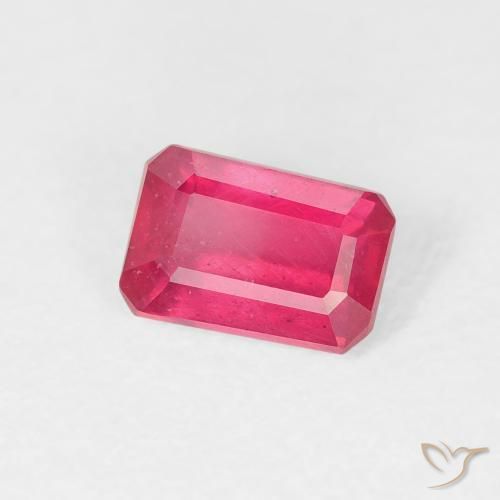 Rubis Rouge Rosâtre naturelle Octogone / coupe Émeraude, 0.80 ct, VS