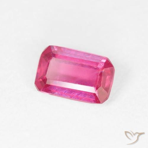 Rubis Rouge Rosâtre naturelle Octogone / coupe Émeraude, 0.67 ct, VS