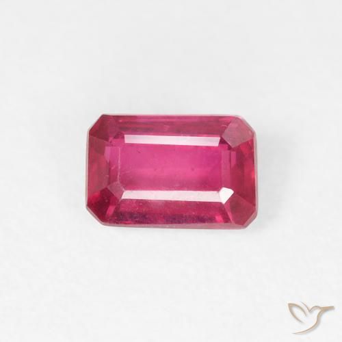 0.79ct Naturel Rose rougeâtre Rubis, Taille émeraude, VS