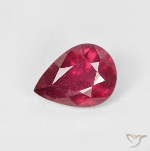 1.70ct Naturel Rouge Rosâtre Rubis, En forme de poire, VS