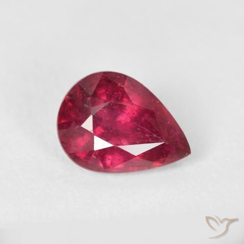 Rubis Rouge Rosâtre naturelle En forme de poire, 1.70 ct, VS