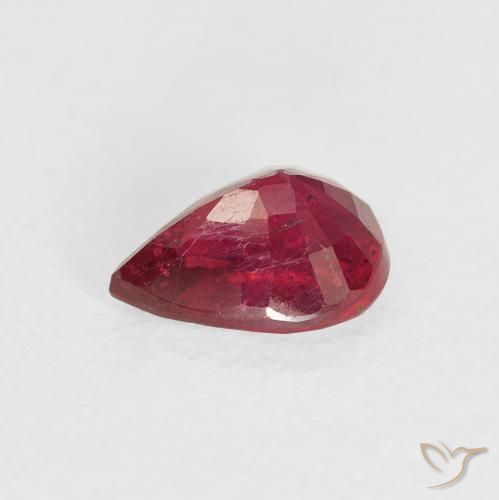 Rubis Rouge Rosâtre naturelle En forme de poire, 1.70 ct, VS