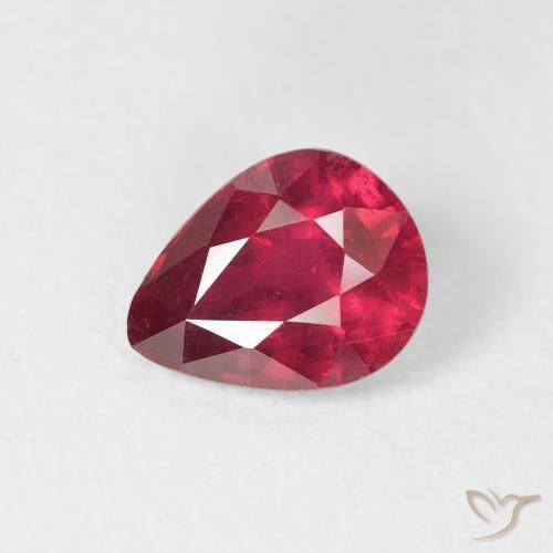 1.49ct Naturel Rouge moyen Rubis, En forme de poire, VS