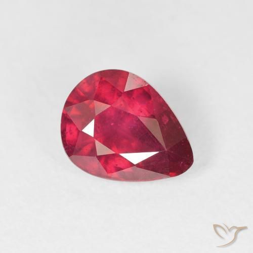 Rubis Rouge moyen naturelle En forme de poire, 1.49 ct, VS
