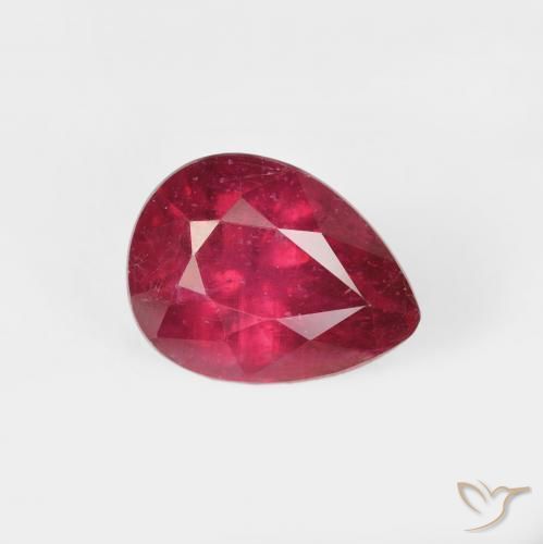 2.11ct Naturel Rouge confiture Rubis, En forme de poire, VS
