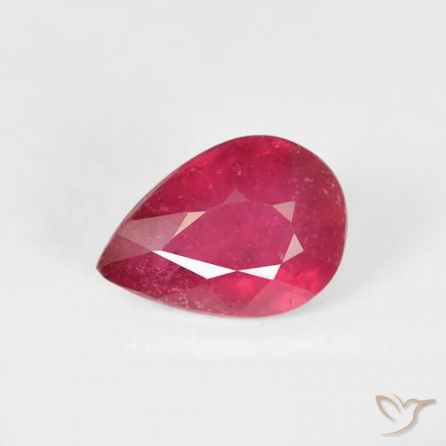 0.89ct Naturel Cramoisi profond Rubis, En forme de poire, VS-SI