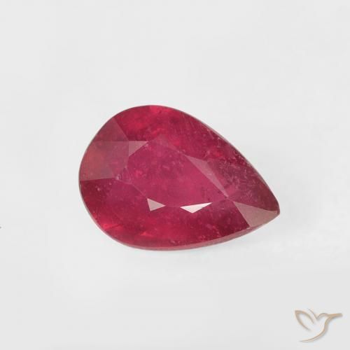 Rubis Cramoisi profond naturelle En forme de poire, 0.89 ct, VS-SI