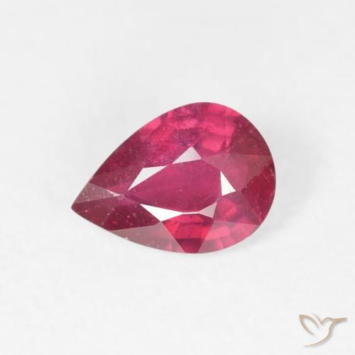 0.93ct Naturel Rouge Rosâtre Rubis, En forme de poire, VS-SI