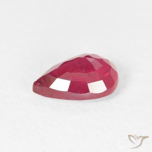 Rubis Rouge Rosâtre naturelle En forme de poire, 0.93 ct, VS-SI