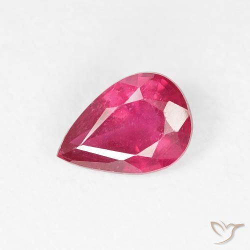 0.83ct Naturel Rose rougeâtre Rubis, En forme de poire, VS-SI