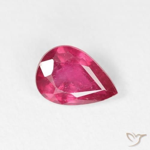 Rubis Rose rougeâtre naturelle En forme de poire, 0.83 ct, VS-SI