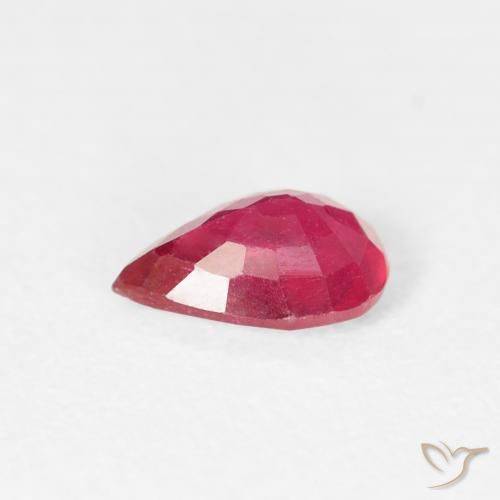 Rubis Rose rougeâtre naturelle En forme de poire, 0.83 ct, VS-SI
