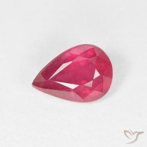 0.96ct Naturel Rouge Rosâtre Rubis, En forme de poire, VS-SI