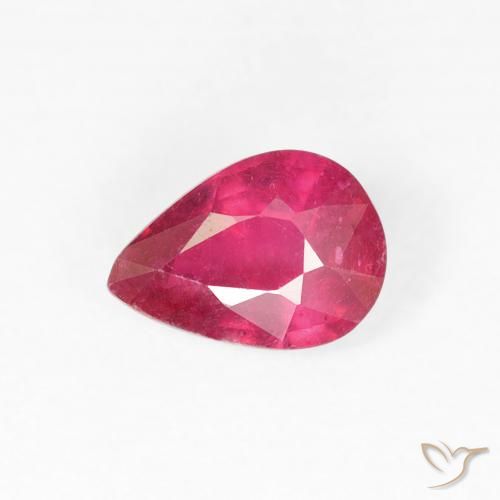 0.95ct Naturel Rouge Rosâtre Rubis, En forme de poire, VS-SI