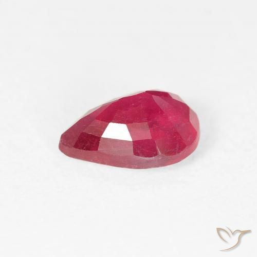 Rubis Rouge Rosâtre naturelle En forme de poire, 0.95 ct, VS-SI