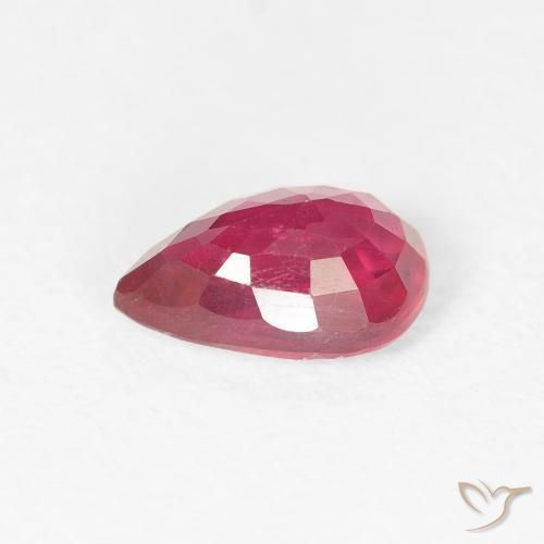 Rubis Rose rougeâtre profond naturelle En forme de poire, 0.99 ct, VS-SI