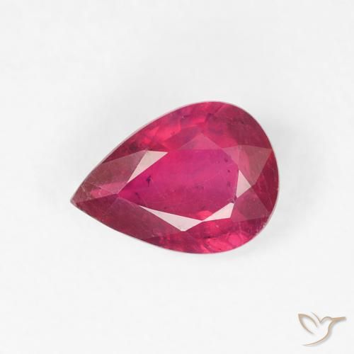 0.97ct Naturel Rouge léger Rubis, En forme de poire, VS-SI