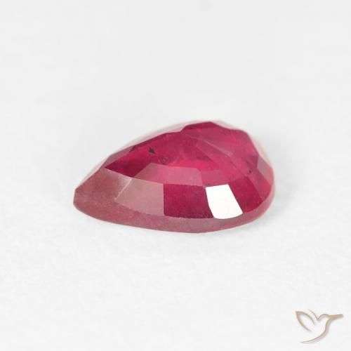Rubis Rouge léger naturelle En forme de poire, 0.97 ct, VS-SI