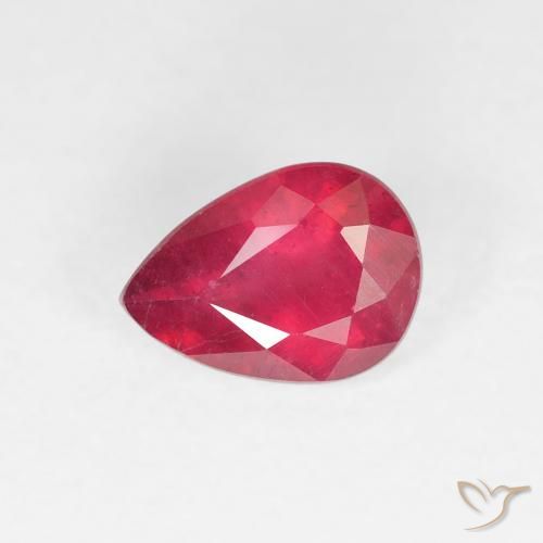 0.97ct Naturel Rouge confiture Rubis, En forme de poire, VS-SI