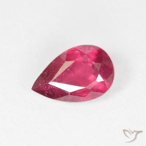 0.84ct Naturel Rose rougeâtre profond Rubis, En forme de poire, VS-SI